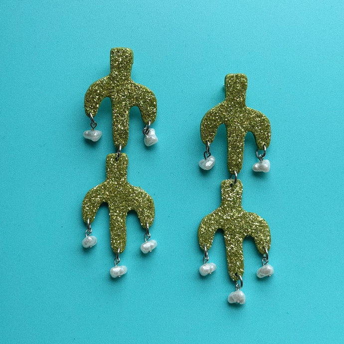 ARIZONA sädelevad rohelised kõrvarõngad